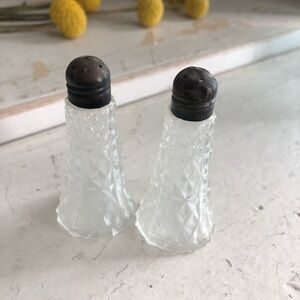 Vintage Glass Salt and Pepper Shakers
